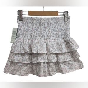 Simons Twik floral ruffled smocked mini skirt size XS